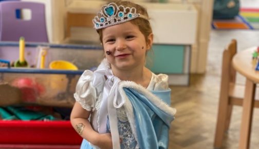 girl dressed as cinderella