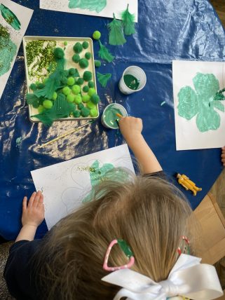 Peregrines Nursery painting for St Patrick's Day