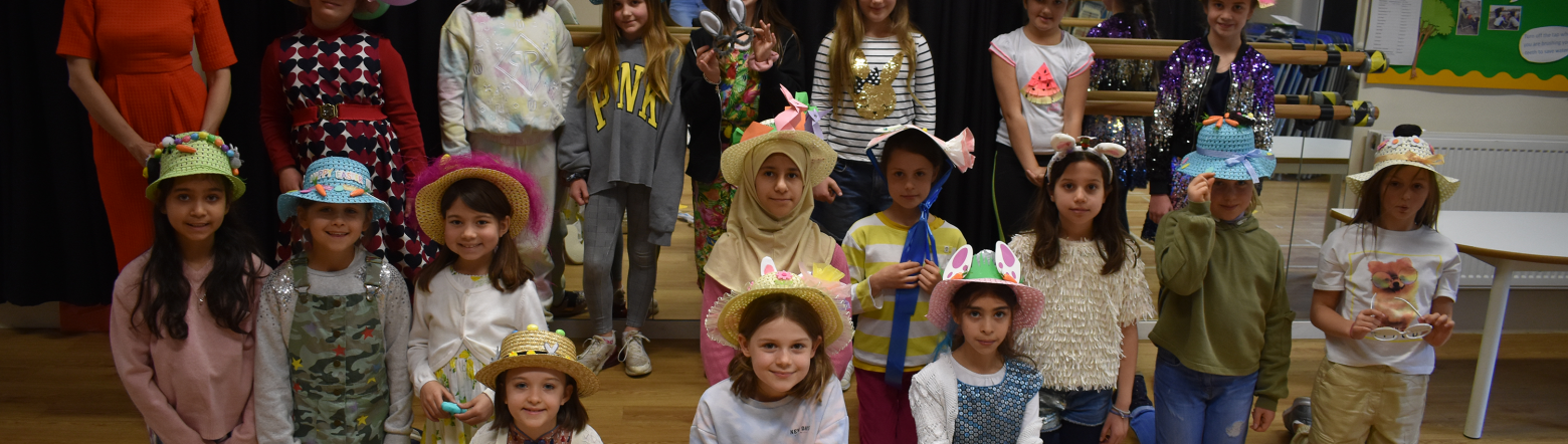 Easter bonnets worn by pupils