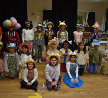 Easter bonnets worn by pupils