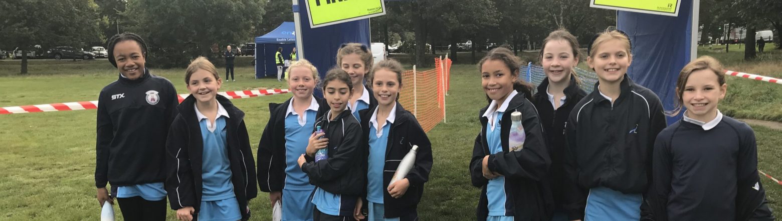 children in a cross country race