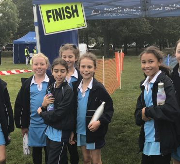 children in a cross country race